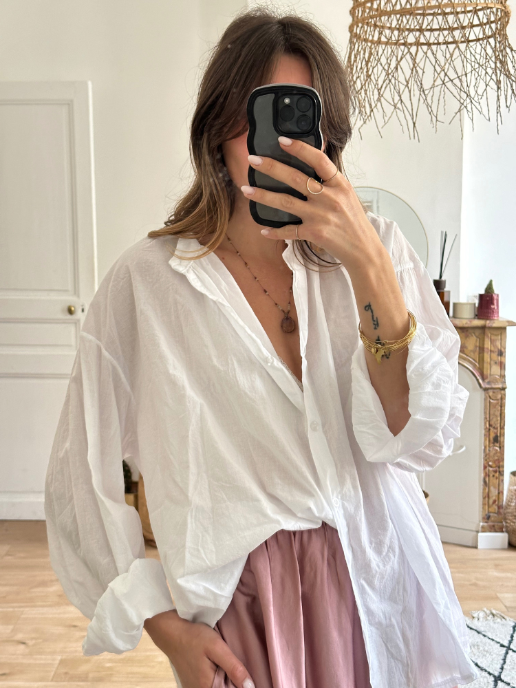 Chemise Johanna Paris loose blanc. Boutique Mademoiselle Louise.