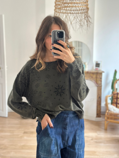 Pull EDMOND kaki foncé