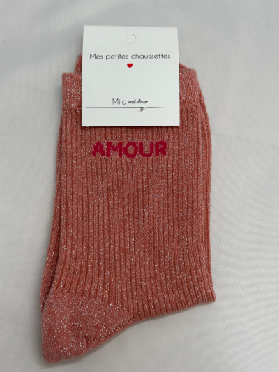 Chaussettes AMOUR corail