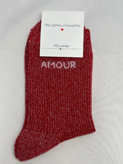 Chaussettes AMOUR rouge