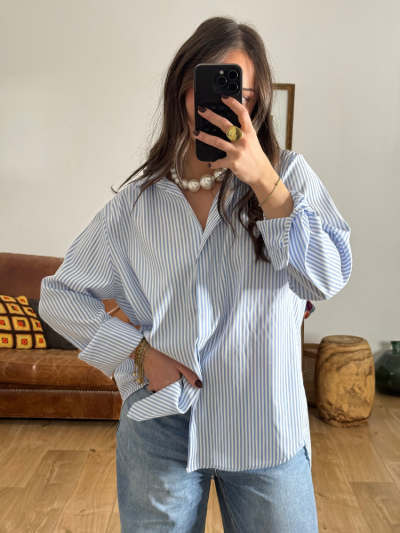 Chemise DINA rayée bleu