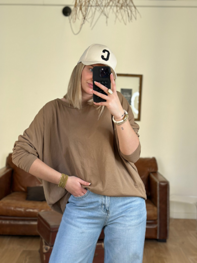 T-shirt NINETTE loose camel