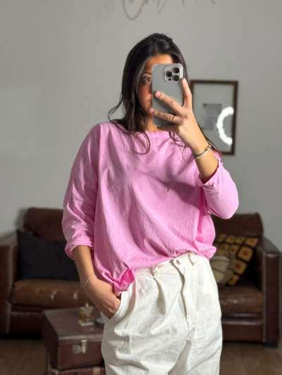 T-shirt NINETTE loose rose