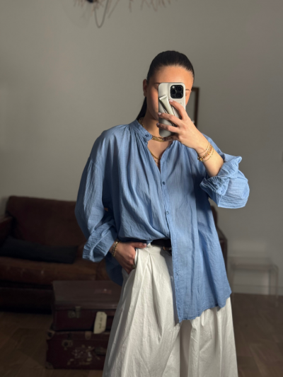 Chemise JOHANA bleu ciel