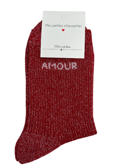 Chaussettes AMOUR rouge