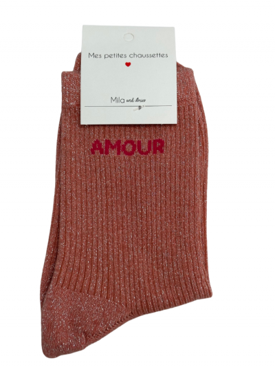 Chaussettes AMOUR corail